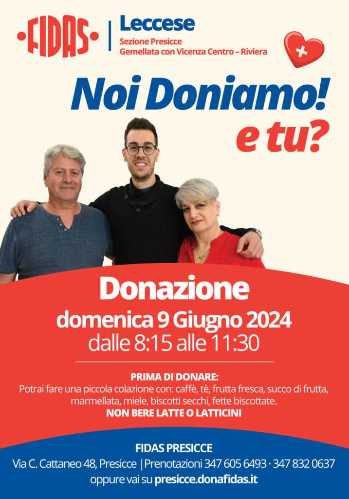 Donazione 9 Giugno Presicce